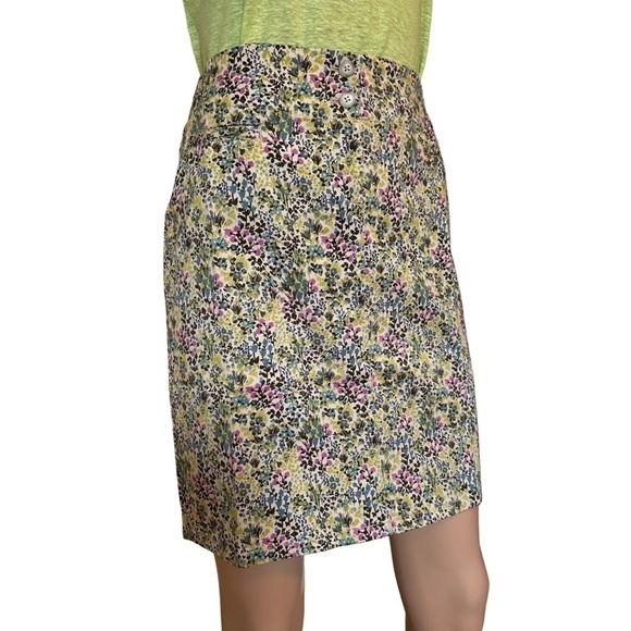 J. Jill Stretch Cotton Skirt Seasalt DF Floral Print Generous Sizing - Picture 3 of 13